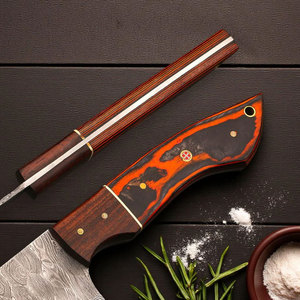 Juego de cuchillos de chef de acero de Damasco, colección de cuchillos de cocina de lujo con mangos ergonómicos para la preparación diaria de alimentos - Product Image 4