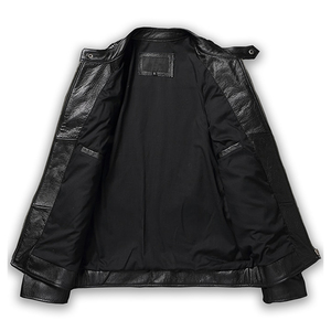 Chaquetas de Cuero Personalizadas de Alta Calidad, Unisex, Casuales, a la Moda, de Cuero Vacuno Original, Chaqueta de Motocicleta para Hombre, Corte Regular - Product Image 2