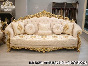 Stylish High End Rococo Designed Living Room Furniture Bespoke European Rococo Sofa Table Set Collection with Premium Upholstery - Product Image 2
