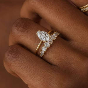 IGI/GIA Lab Grown Cut Diamond <b>Vintage</b> 14k Yellow Wedding/Engagement <b>Ring</b> Unisex Fine White <b>Gold</b> for Anniversary Party-Worthy - Product Image 1