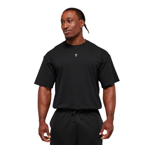 Camiseta Deportiva Oversize para Hombre, Transpirable, de Alto Rendimiento, Holgada, para Entrenamiento y Gimnasio, Color Negro - Product Image 1