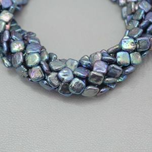 Perles d'eau douce naturelles de couleur bleu-vert de 10 mm et 12 mm, perles plates carrées, brins de perles de qualité supérieure, perles pour bijoux à porter tous les jours - Product Image 4