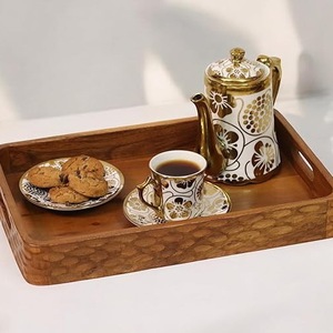 Bandeja de Servir de Madera de Acacia Sólida de Primera Calidad - Plato Rectangular de Madera Hecho a Mano para Mesa de Centro, Otomana y Servicio de Té - Product Image 4