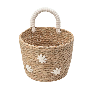 Cesta de Almacenamiento Tejida Natural de Alta Calidad con Asa Blanca, Hecha a Mano, la Más Vendida, Organizador para el Hogar, Venta al por Mayor de Fábrica OEM ODM - Product Image 1