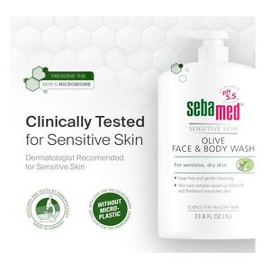 Gel de Baño Facial y Corporal Sebamed para Piel Sensible con Aceite de Oliva 1000ml (con bomba) - Product Image 6