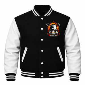 แจ็คเก็ตวาร์ซิตี้ชาย ปี 2025 – ตัวเสื้อทำจากผ้าขนสัตว์ แขนเสื้อทำจากหนังแท้ แจ็คเก็ตเบสบอลทรง Letterman แบบคลาสสิก - Product Image 1