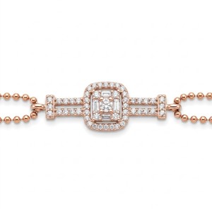 Pulsera de Diamantes Naturales Radiantes en Racimo, Unisex, Chapada en Oro de 14K, Certificada por IGI, de Lujo para Novias, Color G - Product Image 3