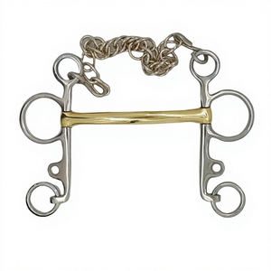 Riaz Jamal Mors d'équitation en acier inoxydable avec logo personnalisé, style western, mors Quarter Moon et mors Pelham Dog Bone - Product Image 6