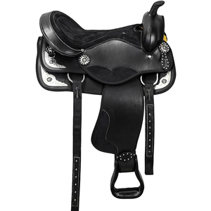 Selle de cheval classique Western synthétique faite à la main pour la course de barils, légère, pour l'équitation sur sentier - Product Image 2