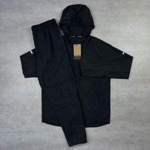 Chándal Deportivo Impermeable con Capucha para Hombre, Color Gris Oscuro Vintage, con Cierre Completo, Bolsillos Laterales, Ligero, de Nailon, para Invierno - Product Image 4