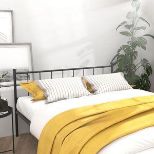 Struttura letto matrimoniale in metallo con testiera e pediera, stabile dal punto di vista strutturale, con vano contenitore sotto il letto, non richiede rete a molle, colore nero - Product Image 3