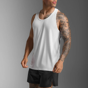 Gilet de sport tricoté personnalisé en coton et polyester pour homme, couleur unie, sans manches, décontracté et respirant, vente en gros - Product Image 1