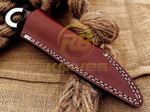 Cuchillo de Caza Hecho a Mano Personalizado, Cuchillo de Hoja Fija con Funda, Cuchillo de Supervivencia para Exteriores con Mango de Micarta, OEM - Product Image 6