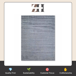 Tapis en laine et polyester tissé à la main, tapis de sol contemporain de qualité supérieure, tapis texturé doux pour les intérieurs résidentiels - Product Image 6