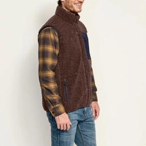 เสื้อกั๊กขนแกะมาใหม่แจ็คเก็ตแขนกุดมีซิปมีกระเป๋าคอตั้งมีกระเป๋า - Product Image 3