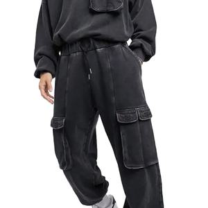 Survêtement délavé à l'acide pour hommes automne hiver vêtements pour hommes 100% coton prix de gros survêtement délavé à l'acide pour hommes pas cher - Product Image 3