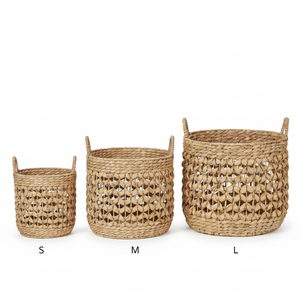 Handmade Natural Water Hyacinth <b>Basket</b> Lightweight Eco Friendly Organizer for Living Rooms <b>Wardrobe</b> Bathroom Home & Garden - Product Image 1