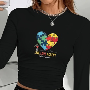 <b>Autism</b> Advocate LIVE LOVE ACCEPT women's fashion long sleeve <b>shirt</b> - Product Image 1