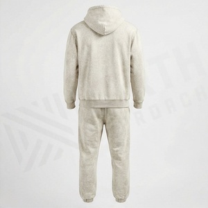 Conjunto Deportivo Personalizado para Hombre, Dos Piezas, Sudadera con Capucha y Pantalones, Estampado Puff, Lavado Ácido, Transpirable, Ropa Deportiva - Product Image 2