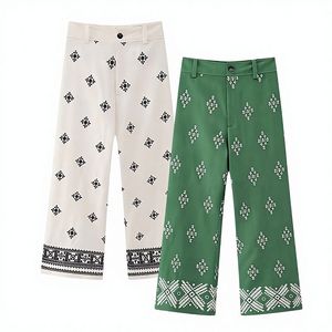 Straight 100% Cotton Canvas Breathable Eco-Friendly Elastic Waist Casual Autumn Women's <b>Trousers</b> - Product Image 1