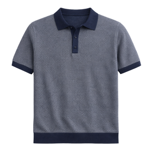 Polo en tricot rayé pour homme, manches courtes, coupe ajustée, respirant, style décontracté, vêtements de qualité supérieure, collections haut de gamme - Product Image 1