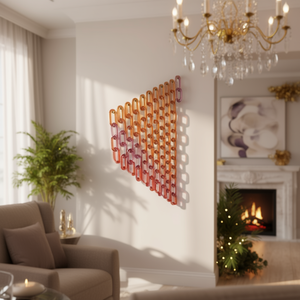 Escultura Geométrica de Eslabones de Cadena en Acrílico, Arte Mural Artesanal Moderno y de Lujo para Regalo de Inauguración de Casa - Product Image 3