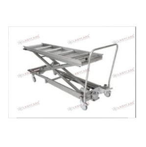 Chariot mortuaire à hauteur réglable, cadre en acier inoxydable, levage hydraulique, roues à roulement fluide, support sécurisé - Chariot d'hôpital - Product Image 1