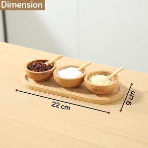 Recipientes de Madera de Acacia de Lujo para Condimentos, Aptos para Lavavajillas, para la Mesa de Comedor |   Sal, Azúcar, Chutneys, Salsas y Especias - Product Image 1