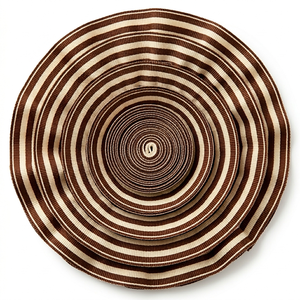 Ruban gros-grain multirayures marron crème 38 mm de Neelkamal Industries pour emballage cadeau rustique, nœuds pour cheveux, décoration de mariage, bricolage - Product Image 3