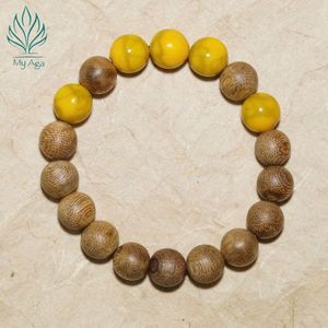 Nueva Temporada de Joyería de Agarwood, Pulsera Hecha a Mano con Agarwood Natural de Vietnam y Coral Amarillo AL-SV-0038-10, Fragancia Única - Product Image 4