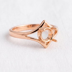 Bague semi-montée carrée en argent sterling 925, prête à l'emploi, pour pierres précieuses de 5mm à 18mm, composant de bijoux en or 18K - Product Image 5