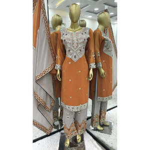 Women's Beautiful <b>Top</b>-Bottom and Dupatta Set with Heavy Embroidery Sequence Work - Product Image 3