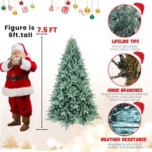 7.5ft Artificial <b>Christmas</b> <b>Tree</b> <b>Blue</b> Spruce with 2148 PE/PVC Branches Metal Stand Easy Assembly for Home Office - Product Image 2