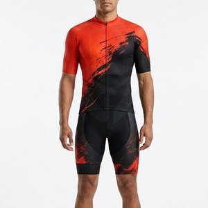 High Quality Men Cycling Uniform Quick Dry Jersey and Comfortable Bib Shorts for Endurance Racing and Daily Cycling - Product Image 2