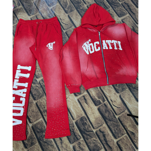 Conjunto Deportivo de Sudadera con Capucha y Pantalones de Chándal de Felpa 100% Algodón de 500 GSM, Transpirable, de Peso Medio, Tallas Grandes, para Invierno, Unisex - Product Image 5