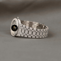 Montre de luxe pour homme en moissanite sertie de pierres, en acier inoxydable, mouvement à quartz ETA, cadran en verre, bracelet de 20 mm, fermoir caché, idéale pour les soirées