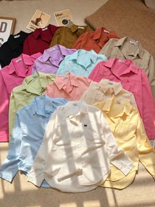 SUBICI 4101115 <b>Women's</b> <b>Long</b> Sleeve Cotton Twill Shirt Classic Flap Pocket Casual <b>Blouse</b> Free Size Wholesale - Product Image 5