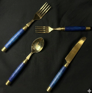 Ensemble de couverts en acier inoxydable, résistant au lave-vaisselle, design élégant, vaisselle de luxe, couverts de table, poignée en résine - Product Image 4