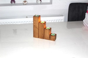 Support à bougie en bois massif, porte-bougie décoratif pour table, support à bougie pilier unique - Product Image 2