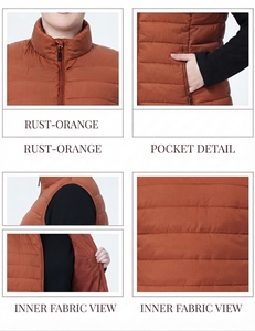 Chaleco Acolchado para Mujer, Chaqueta de Invierno sin Mangas, Ligera, Cálida, Informal, Ropa de Exterior, OEM, ODM, Logotipo Personalizado - Product Image 6