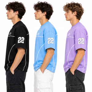 เสื้อยืดผู้ชายทรงปกติ แขนสั้น คอกลม สไตล์ลำลอง ผ้าคอตตอนเจอร์ซีย์ แห้งเร็ว ระบายอากาศได้ดี ความยาวปกติ แต่งขอบตัดสี - Product Image 5