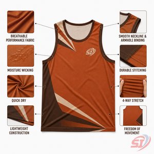 Camiseta deportiva sin mangas Custom Solar Vector para hombre, chaleco de gimnasio de secado rápido para correr - Product Image 4