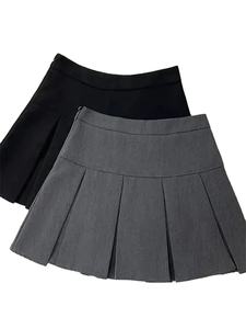 Falda plisada gris Vintage de algodón para mujer, minifaldas Kawaii de cintura alta, uniforme escolar de moda coreana, ropa de calle Harajuku para primavera - Product Image 5