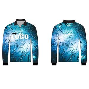 เสื้อโปโลตกปลาแบบมีกระดุม ผ้าริปสตอป น้ำหนักเบา พิมพ์ลายปลาทั่วตัว ออกแบบเองได้ - Product Image 1