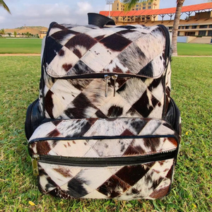 Luxury Genuine Hair-On Leather <b>Backpack</b> Handmade Travel Laptop Bag Custom Logo Wholesale Supplier Bulk LHBP-0022 - Product Image 1