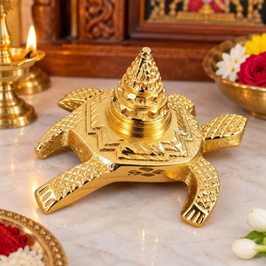 Estatua Decorativa de Tortuga Kurma de Latón con Acabado Dorado, Meru Shree Yantra, Ídolo Espiritual Hindú para Decoración del Hogar, Templo o Sala de Puja - Product Image 6