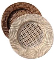 Assiette de présentation en rotin brun de qualité supérieure, sous-plat en osier fait main, durable et naturel, pour la décoration de table de restaurant