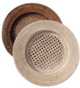 High Quality Beige Rattan Charger Plate Round Wicker Charger Handwoven Natural Placemat Elegant Dining Wedding Table Decoration - Product Image 3