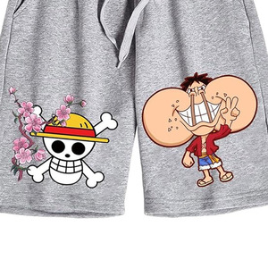 Shorts Bermuda pour Homme Gris 100% Coton Écologique Imprimé Personnage Taille Élastique Séchage Rapide Respirant Décontracté Été - Product Image 5