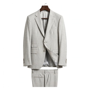 Traje de Negocios para Hombre Amkaor, Estilo Británico, Color Gris Claro, Cuello de Solapa, Transpirable, 120g, Antiarrugas, 100% Poliéster - Product Image 1